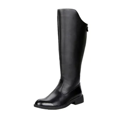 乗馬 ブーツ メンズ レディース ロング ローヒール 黒 馬術 馬具 用品 トレーニング パフォーマンス PU レザー 合皮 かっこいい 春 秋
