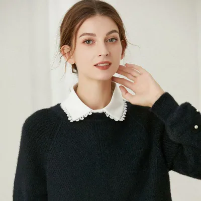 つけ襟 レディース 秋冬 シフォン レース フリル 透かし彫り 花柄 無地 ホワイト 重ね着 ブラウス シャツ インナー サイズ調整 ストラップ かわいい おしゃれ 華やか 首元 レイヤード カジュアル フォーマル 清楚 上品 装飾