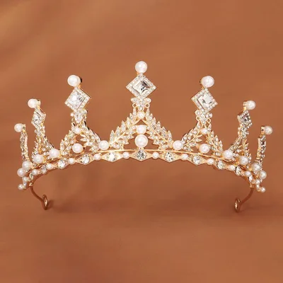 ティアラ 子供 女の子 王冠 髪飾り ヘアアクセサリー パール パール ラインストーン クリスタル 合金 撮影用 誕生日 結婚式 欧米風 高級感 キラキラ かわいい ゴールド シルバー 秋冬