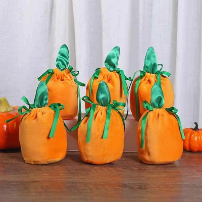 ギフトバッグ ハロウィン かぼちゃ ベルベット お菓子入れ 巾着袋 飾り パーティー イベント 装飾 かわいい 小物入れ