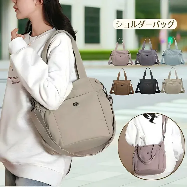 【期間限定100円クーポン】ショルダーバッグ レディース 軽い 斜めがけ a4 2way トートナイロン 撥水 小さめ バック 鞄 大容量 ハンドバッグ カバン 斜め掛け 軽量 シンプル 肩掛け 通勤 通学 かわいい ビジネス 整理整頓 マザーズ プレゼント