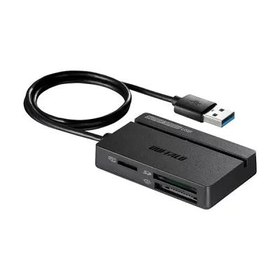 バッファロー USB3.0マルチカードリーダー スタンダード ブラック BSCR100U3BK 1台 【北海道・沖縄・離島配送不可】