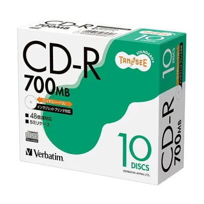 TANOSEE Verbatim Data CD-R 700MB 48x Slim Case SR80FPW10T2 1 set (200 discs: 10 discs x 20 packs)