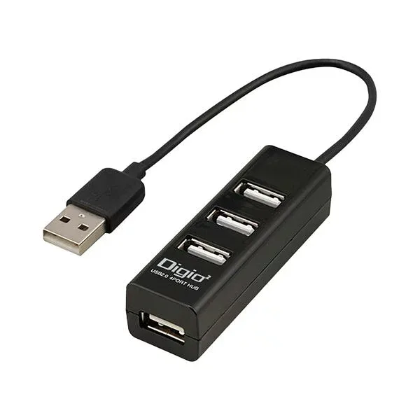 ナカバヤシ USB2.0ハブ 4ポート 15cm ブラック UH-2604BK 1個 【北海道・沖縄・離島配送不可】
