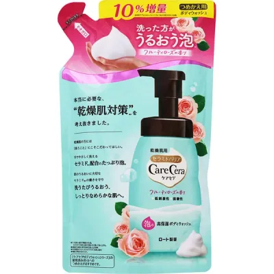 ケアセラ 泡の高保湿ボディウォッシュ フルーティローズの香り つめかえ用 385ml