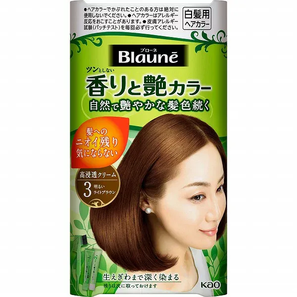 【医薬部外品】ブローネ 香りと艶カラー クリーム 3 明るいライトブラウン 80g 花王