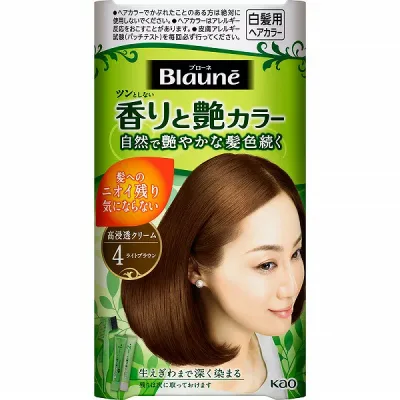 【医薬部外品】ブローネ 香りと艶カラー クリーム 4 ライトブラウン 80g 花王
