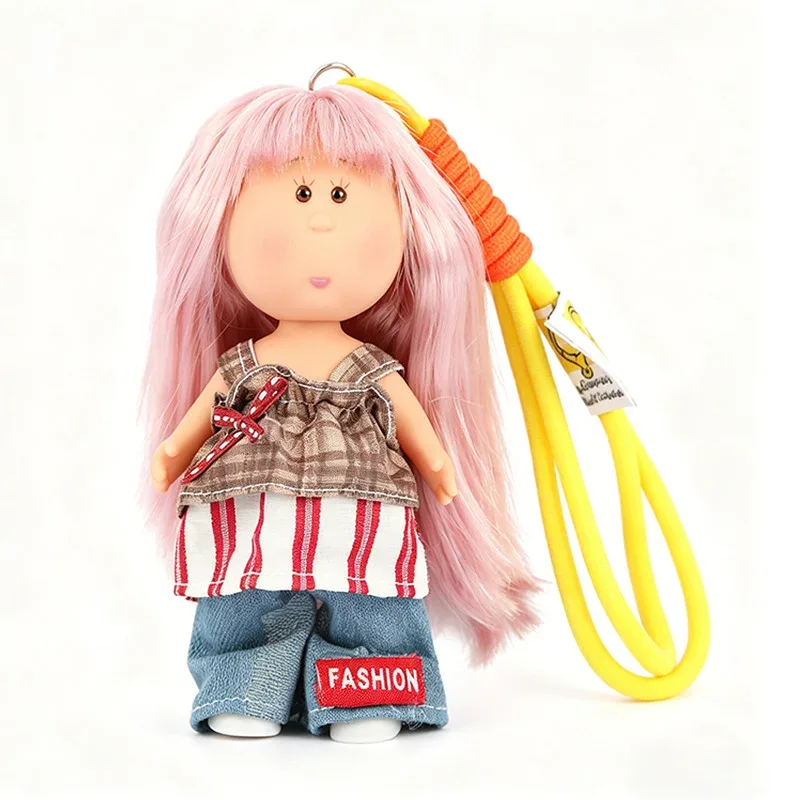 ポテトドール Mia ドール 14cm ミニサイズ 着せ替え人形 DIY ドール キーホルダー バッグチャーム カバン飾り ストラップ付き インテリア雑貨 ギフト かわいい 丸顔ぽってり 癒し系 コレクション 321-4