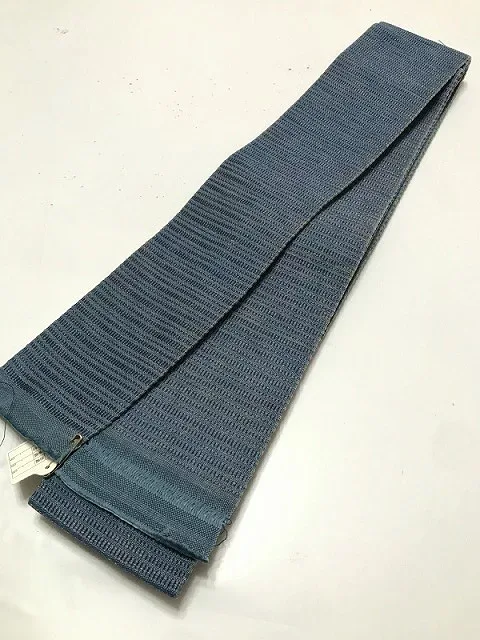 【中古】 角帯 男物 正絹 青地に縞文様 最強配送