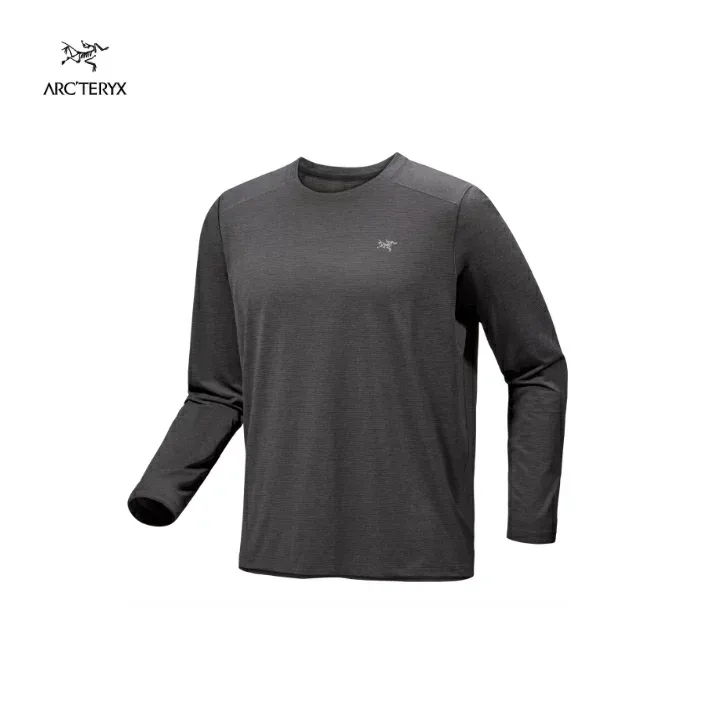 【ARC'TERYX アークテリクス】コーマック クルー ロングスリーブ メンズ Black Heather Tシャツ 長袖 紫外線カット機能 吸湿性 通気性 耐臭加工 トレイルランニング クライミング トレッキング アルパイン 山岳アクティビティ アウトドア 国内正規品