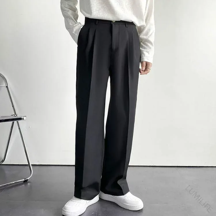 通勤 ビジネス ワイドスラックス メンズ ダブルタック ワイドパンツ パンツ スラックス ロング丈 ストレート 長ズボン 春 夏 秋 ワイド キレイめ 大きサイズ