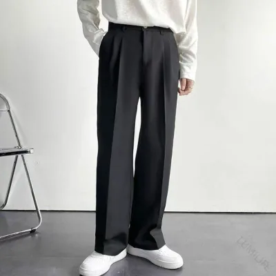 通勤 ビジネス ワイドスラックス メンズ ダブルタック ワイドパンツ パンツ スラックス ロング丈 ストレート 長ズボン 春 夏 秋 ワイド キレイめ 大きサイズ