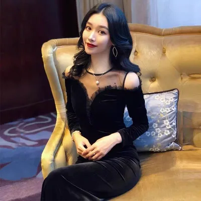 レディース ドレス ワンピース カラードレス パーティー 結婚式 二次会 演奏会 発表会 ステージ 舞台 衣装 ロング ノースリーブ ラウンドネック タイト スリム Iライン イブニング フリル スリット 切り替えデザイン ハイウエスト