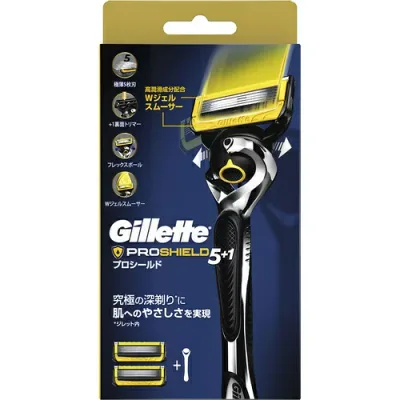 ジレット プロシールド マニュアルホルダーカミソリ 替刃2個付 1セット髭剃り シェービングGillette P&G
