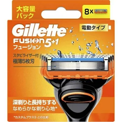 ジレット フュージョン電動タイプ 替刃 8個入髭剃り シェービングGillette P&G