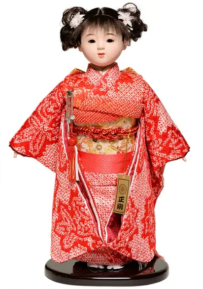 【ひな人形】【市松人形】市松人形10号市松人形:正絹総絞衣装:敏光作:敏光作【木目込市松人形】【浮世人形】