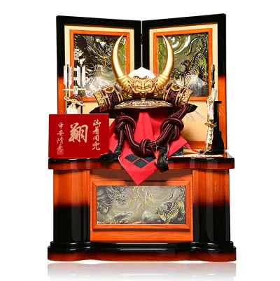【コンパクト収納兜】【子供着用兜】コンパクト収納25号武田信玄公兜:平安清秀作【五月人形】【兜飾り】