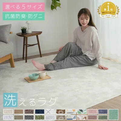 【正午からポイントUP】 ラグ 洗える オールシーズン 200×250 3畳用 北欧 防ダニ 滑り止め付 ホットカーペット対応 床暖房対応 夏 冬 マット ラグマット カーペット ラグカーペット フランネル ウォッシャブル 絨毯 リビング A703
