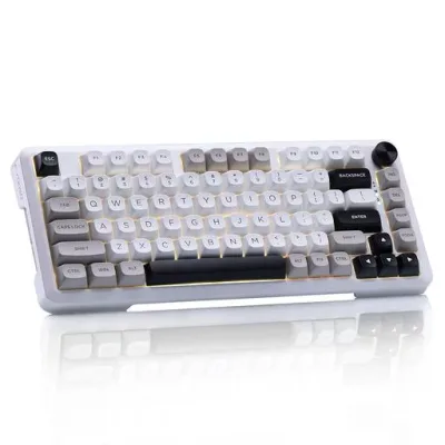 e元素 Z-82 ワイヤレスメカニカルキーボード 75%コンパクト 銀軸 Bluetooth・2.4GHz無線・有線 US ホットスワップ対応