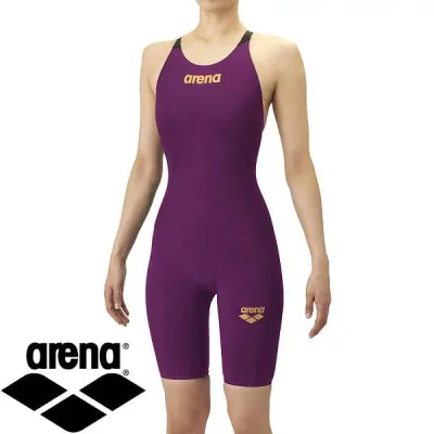 ◆◆◎メール便発送 <アリーナ> ARENA レーシングワンピーススパッツ(オープンバック・ハーフレッグ) AS6SRC10L (PKGD:ピンク×ゴールド) AS6SRC10L-PKGD