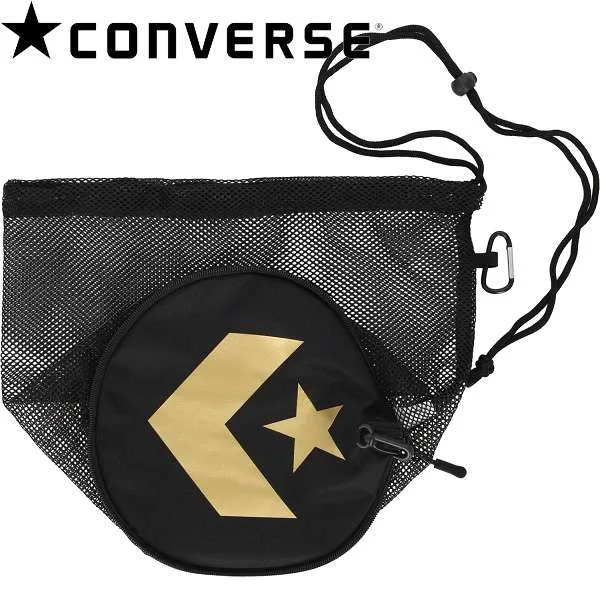 ◆◆◎ <コンバース> CONVERSE ボールも入るメッシュバッグ C2403097 (1982:ブラック×ゴールド)