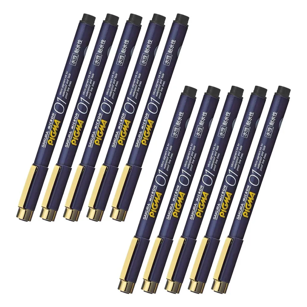 サクラクレパス 水性ペン ピグマ 0.1mm 黒 10本 ESDK01#49-10P