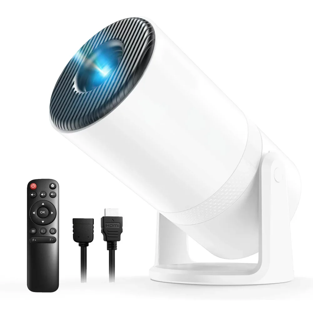 プロジェクター 家庭用【Android TV搭載・超小型】270°回転 4K対応 Native1080P 電動フォーカス 真の25000LM 高輝き度 静音 自動台形補正 天井投影 200インチ大画面 設置簡単 Bluetooth5.3 & Wi-Fi6 内蔵スピーカー スマホ/DVD/PC/ゲーム機対応 日本語取扱書