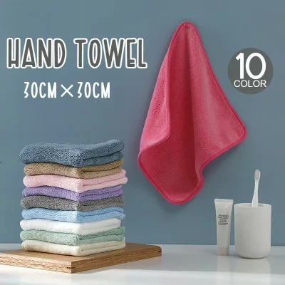 ハンドタオル 手拭きタオル 生活用品 日用品 30cm×30cm マイクロファイバー シンプル 無地 タオルハンカチ ミニタオル 正方形 キッチン 洗面所 ギフト 贈り物 贈答品 プレゼント 敬老の日 父の日 母の日 実用的 お返し ネイビー ピンク ブラウン 茶 ベージュ グリーン 緑