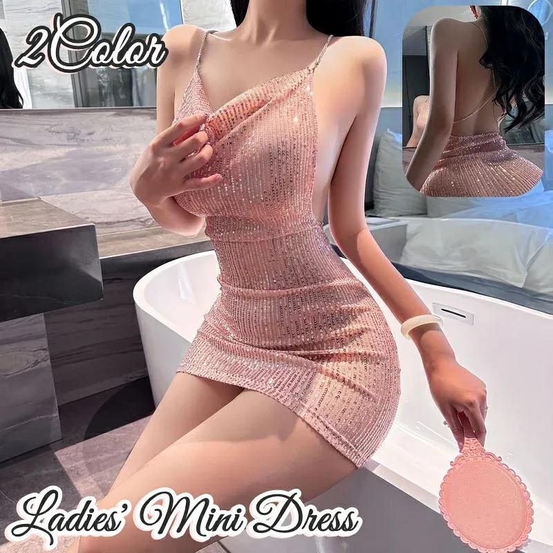 送料無料 ミニドレス パーティードレス ナイトドレス ワンピース レディース 女性 大人女子 ショート丈 膝上丈 ホルターネック Vネック 背中空き バックオープン バッククロス セクシー きれいめ 可愛い キュート おしゃれ きらびやか 華やか