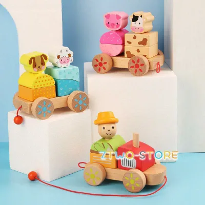 木製 パズル プルトイ 列車 引っ張る車 型はめおもちゃ 赤ちゃん おもちゃ 幼児 ベビー 誕生日 女の子 男の子 積み木 知育玩具老人の日