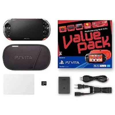 【中古・箱説あり・付属品あり・傷なし】PlayStation Vita Value Pack Wi-Fiモデル PCHJ-10022 ブルー/ブラック (付属品の付属は無し)PSVita ゲーム機本体