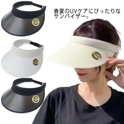 帽子 レディース UVカット 紫外線対策 サンバイザー 日よけ 日除け 春 夏 アウトドア 小顔効果 おしゃれ ゴルフ テニス サイズ調整 無地 シンプル スポーツ 運動 レジャー