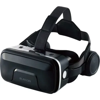 エレコム VRゴーグル VRヘッドセット ヘッドホン一体型 スマホ用 メガネ対応 目幅調節可 ピント調節可 4.8~7インチ iPhone Android対応 3D ブラック VRG-EH03BK