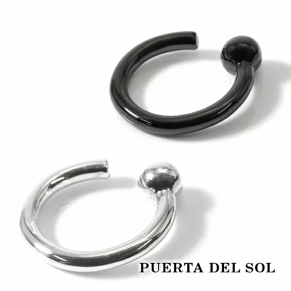PUERTA DEL SOL シリンダーイヤーカフ パーツを組み合わせる カスタマイズ ピアス シルバー950 チタンコーティング ユニセックス シルバーアクセサリー 銀 SV950 ブリタニアシルバー ブランド アクセサリー ギフト 記念日 誕生日 プレゼント イヤークリップ ナチュラル