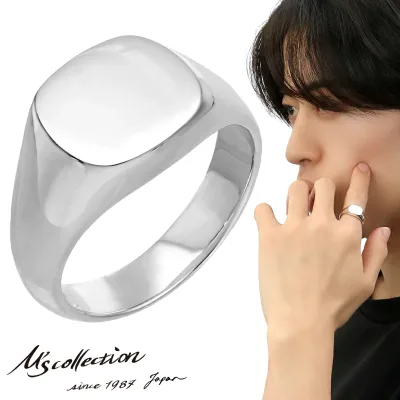 M's collection エムズコレクション 印台 リング 指輪 9~21号 シルバー シルバー925 スクエア シールリング 印台リング シグネットリング スタンプリング シルバーリング FINE D. メンズ レディース 男性 女性 彼氏 彼女 誕生日 記念日 プレゼント 人気 おしゃれ