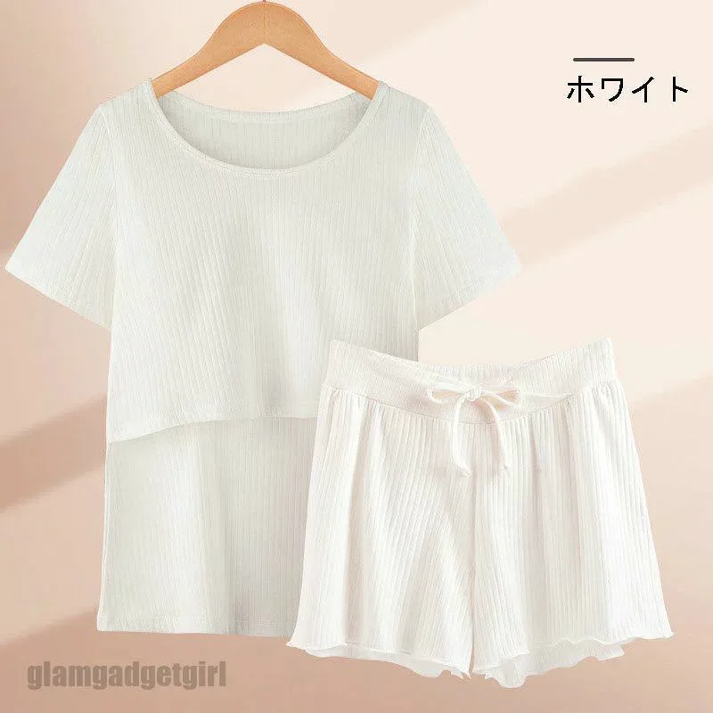 パジャマ ルームウェア レディース 春夏半袖 ウェア 上下セット 可愛い パジャマ 哺乳服 ネグリジェ 体型カバー ユニセックス ナイトウェア メンズ レディース 通年用 春 秋 冬 大きいサイズ LL かわいい 大人 ルームウェア 送料無料 新生活