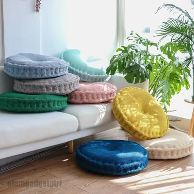 座布団 クッション 円形 厚10cm 直径40cm 45cm 50cm 60cm 丸 かわいい ラウンドクッション フロアクッション インテリア クッションお洒落 洗える 北欧 雑貨 床 座る 背もたれ 在宅 テレワーク 小さいスツールクッション 送料無料 新生活