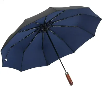 折りたたみ傘 ワンタッチ 自動開閉 メンズ 折りたたみ傘 レディース 大きい 丈夫 メンズ傘 テフロン加工 10本骨 豪雨 梅雨対策 紫外線対策 傘袋付き 木製持ち手