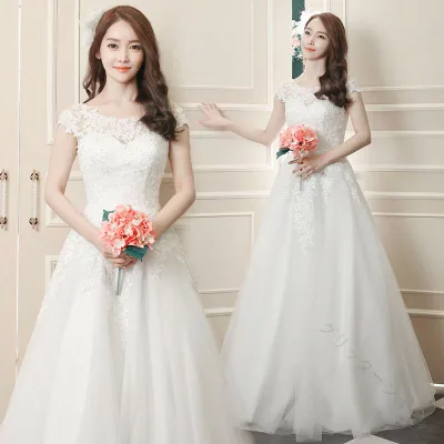 小きいサイズ 花嫁 Aラインドレス 半袖 Wedding dress ウェデイングドレス 二次会 Aライン ウエディングドレス 結婚式 レディース ロングドレス 挙式 フォーマルドレス 人気 ブランド おし
