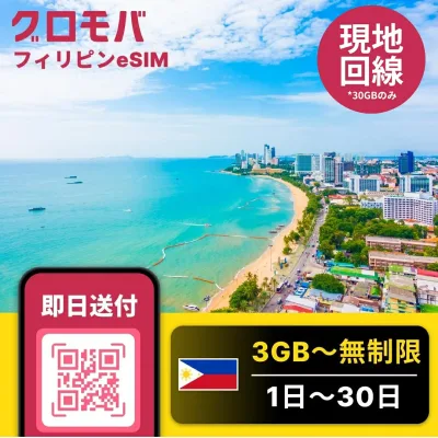 フィリピン eSIM 3GB~無制限 esim【選べるプラン! 1日 2日 3日 4日 5日 7日 10日 15日 20日 30日 データ無制限 】 フィリピン セブ島 イーシム データ通信 無制限 使い放題 留学 旅行 出張 3G 4G iphone android