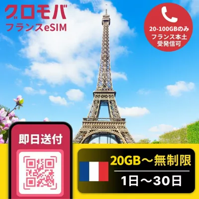 フランスeSIM 無制限 【 選べるプラン!無制限~100GB 1日 2日 3日 4日 5日 7日 10日 15日 20日 30日 データ無制限 】 eSIM フランス イーシム データ通信 無制限 使い放題 留学 旅行 出張 3G 4G 5G iphone android
