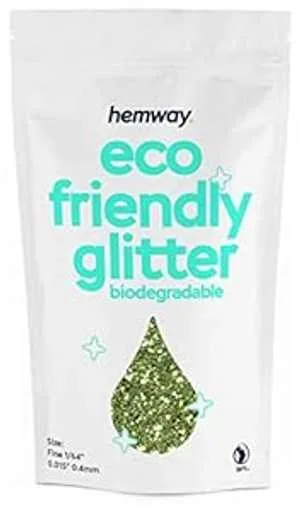 Hemway Eco Friendly Biodegradable Glitter 100g / 3.5oz Bio Cosmetic Safe Sparkle Vegan for Face, Eyeshadow, Body, Hair, Nail and Festival Makeup, Craft - Fine (1/64" 0.015" 0.4mm) - Lime Green