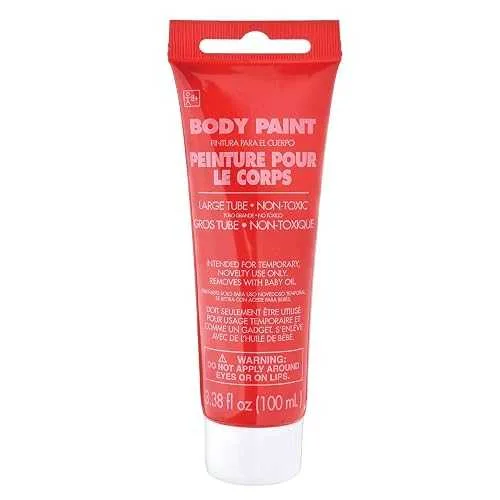 Amscan Body Paint for Halloween - 3.4 oz. (1 Pc.) - Vibrant & Easy-to-Apply Costume Makeup, Perfect for Props and Parties, Red