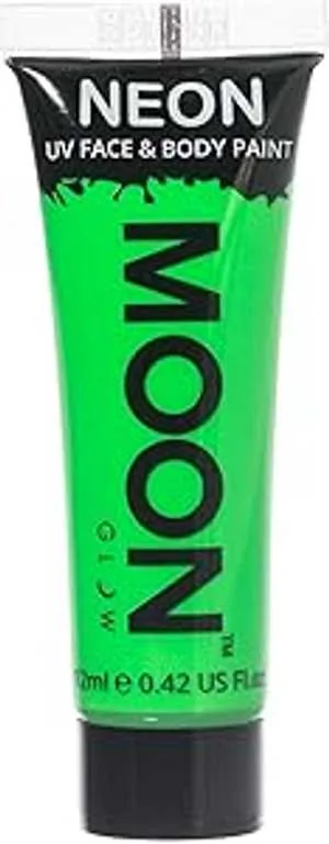 Moon Glow - 0.42オンス ブラックライト ネオン UV フェイス & ボディ ペイント - インテンス グリーン Moon Glow - 0.42oz Blacklight Neon UV Face & Body Paint - Intense Green