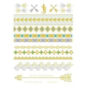 タッセル一時的なメタリックボディアートタトゥー、バレー Tassel Temporary Metallic Body Art Tattoo, The Valley
