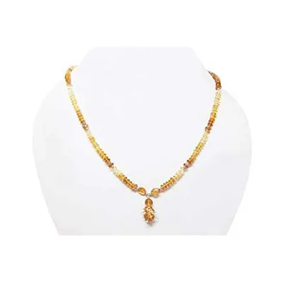 ナチュラル イエロー シトリン ビーズ ネックレス ストランド スターリング シルバー パーツ 16 インチ ジェムストーン ジュエリー anushruti Natural Yellow Citrine Beads Necklace Strand with Sterling Silver Findings 16" Gemstone Jewelry
