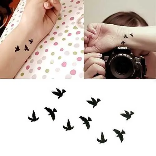 Ottati 小さなかわいい一時的なタトゥー ブラックバード (2 個セット) Oottati Small Cute Temporary Tattoo Black Bird (Set of 2)