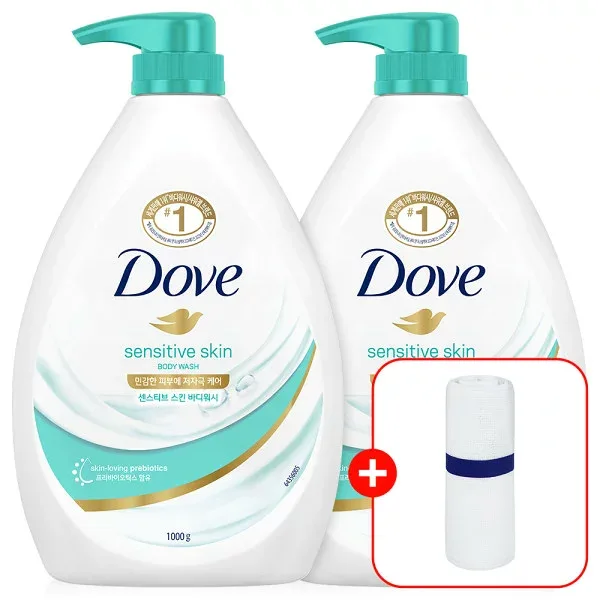 ダヴ ボディウォッシュ 大容量ボディクレンザー センシティブ 1000ml 2個 + フェイスタオルプレゼント (贈呈品なくなり次第、贈呈終了)