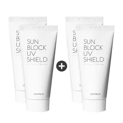 サンブロック UVシールド サンスクリーン 50ml 4個 (SPF50+/PA+++) (贈呈品なくなり次第、贈呈終了)