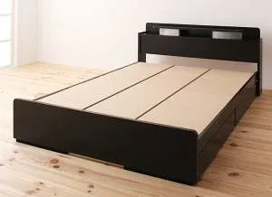 照明・棚付き収納ベッド ベッドフレームのみ シングル